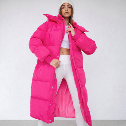 Kurtka damska długa sylwetka sięgająca poniżej bioder