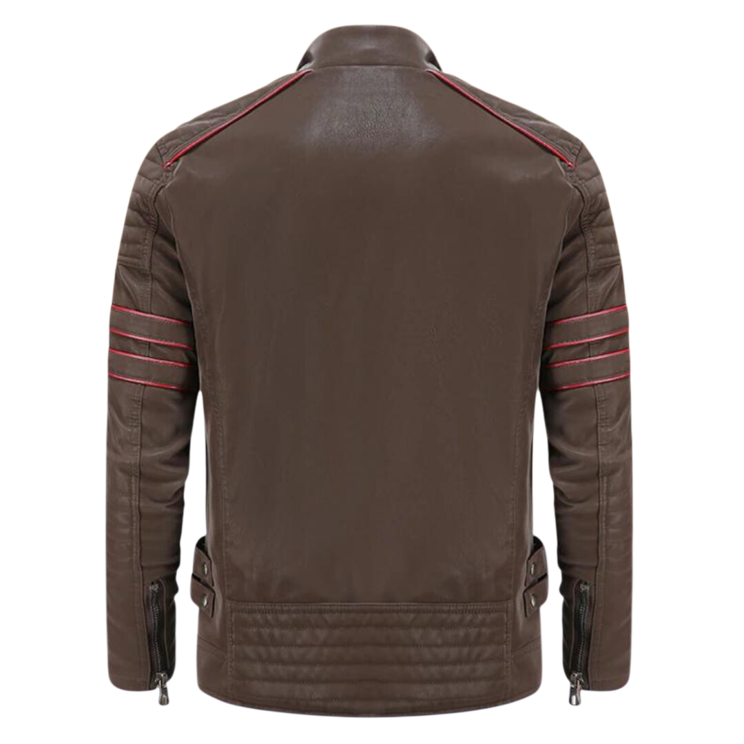 Kurtka męska dopasowany krój stójka kieszenie na zamek paski