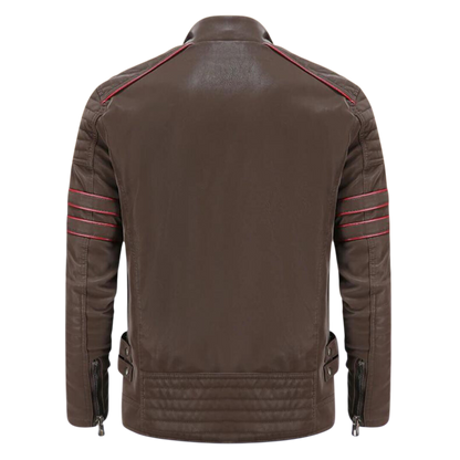 Kurtka męska dopasowany krój stójka kieszenie na zamek paski