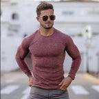 Bluza Męska | Dopasowany Krój z Okrągłym Dekoltem i Długim Rękawem - Arkadya Outlet - Sweaters