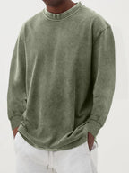 Bluza Męska | Luźny krój z okrągłym dekoltem i ściągaczami - Arkadya Outlet - Sweaters