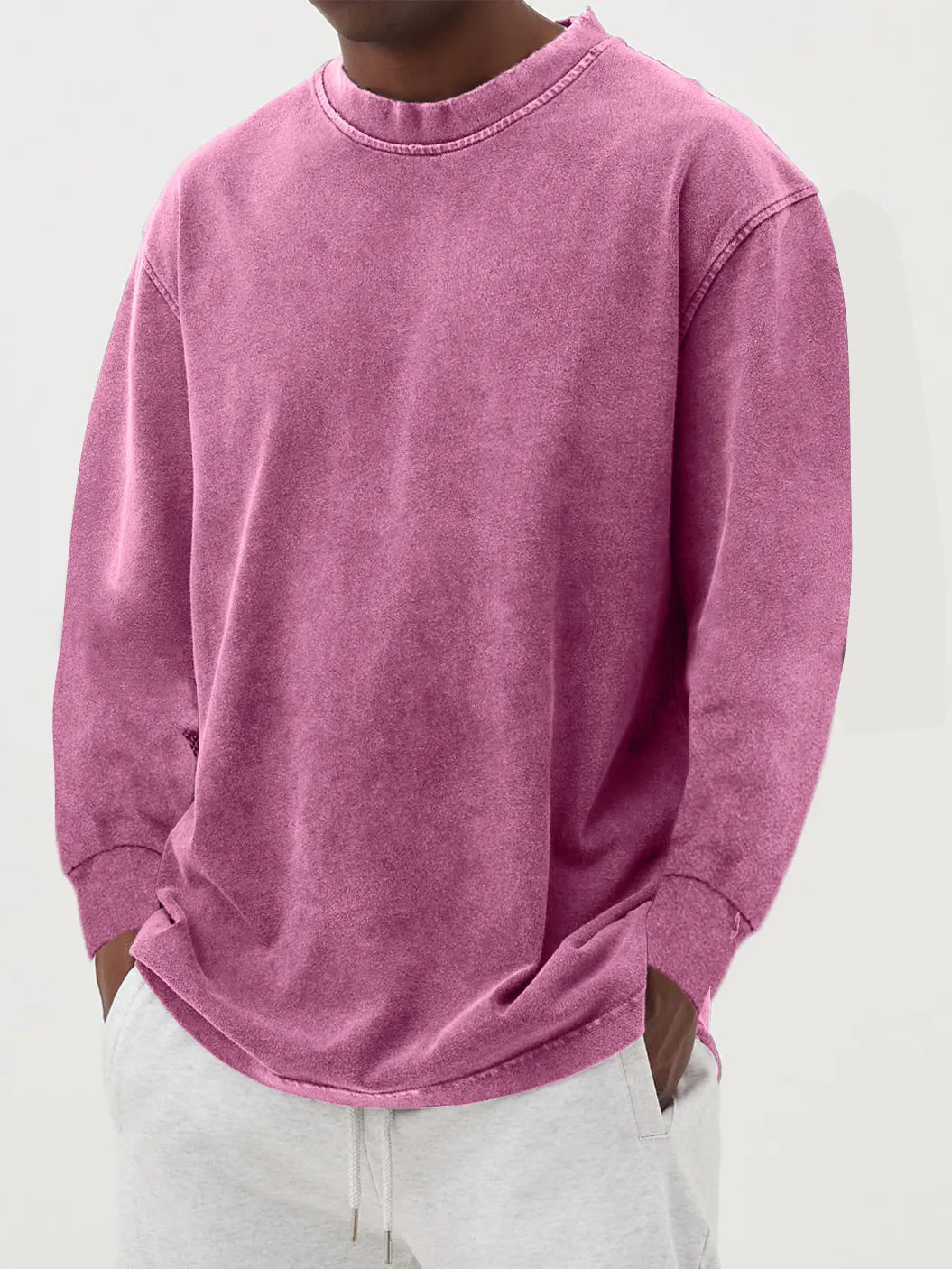 Bluza Męska | Luźny krój z okrągłym dekoltem i ściągaczami - Arkadya Outlet - Sweaters