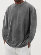 Bluza Męska | Luźny krój z okrągłym dekoltem i ściągaczami - Arkadya Outlet - Sweaters