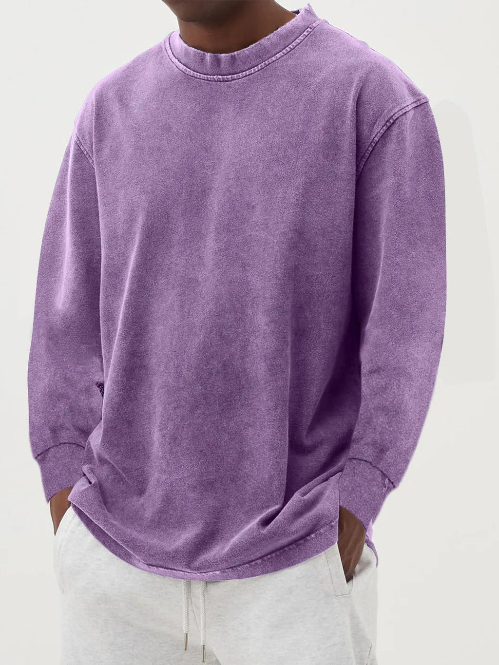 Bluza Męska | Luźny krój z okrągłym dekoltem i ściągaczami - Arkadya Outlet - Sweaters