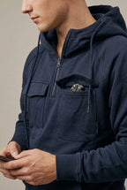 Bluza Męska z Kapturem | Krój Relaxed i Zamek Błyskawiczny - Arkadya Outlet - Sweaters