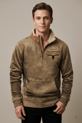 Bluza Męska | Zamek Ćwierćdługości i Kołnierz Sherpa - Arkadya Outlet - Sweaters