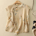 Bluzka Damska Bez Rękawów Stójka Listwa Guzikowa - Arkadya Outlet - Women Blouse