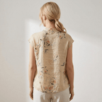 Bluzka Damska Bez Rękawów Stójka Listwa Guzikowa - Arkadya Outlet - Women Blouse