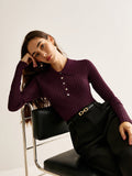 Bluzka damska dopasowana – długi rękaw, elastyczna - Arkadya Outlet - Women Shirt
