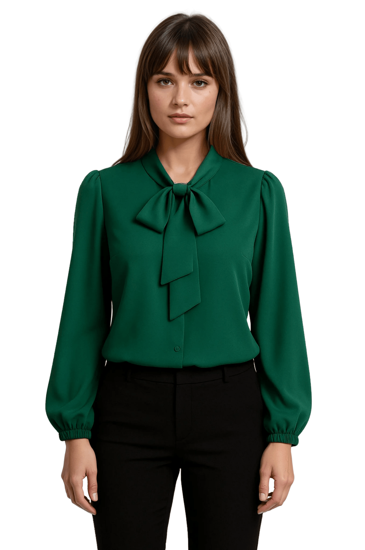 Bluzka damska dopasowana z kokardą - Arkadya Outlet - Women Top