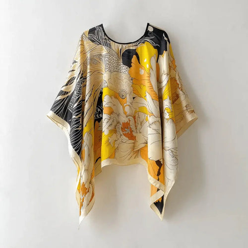 Bluzka damska luźna z krótkim rękawem - Arkadya Outlet - Women Blouse