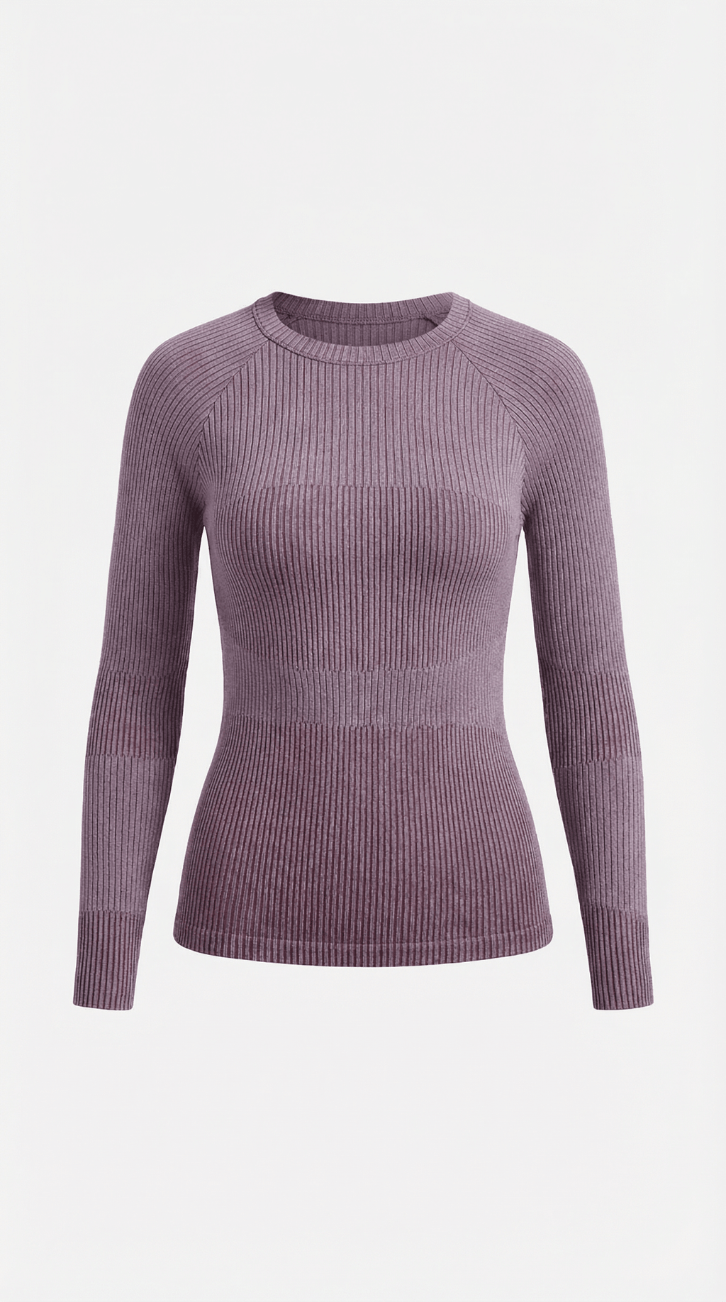 Bluzka damska prążkowana z okrągłym dekoltem - Arkadya Outlet - Women Top