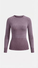 Bluzka damska prążkowana z okrągłym dekoltem - Arkadya Outlet - Women Top