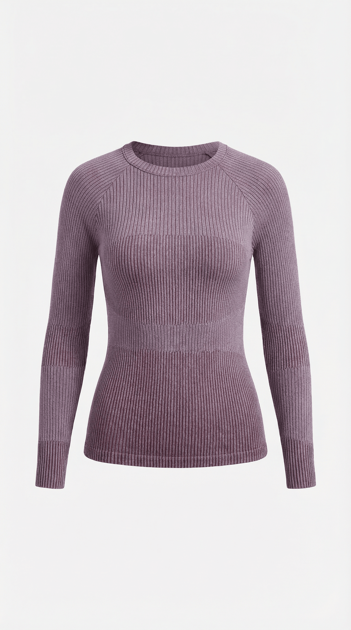 Bluzka damska prążkowana z okrągłym dekoltem - Arkadya Outlet - Women Top