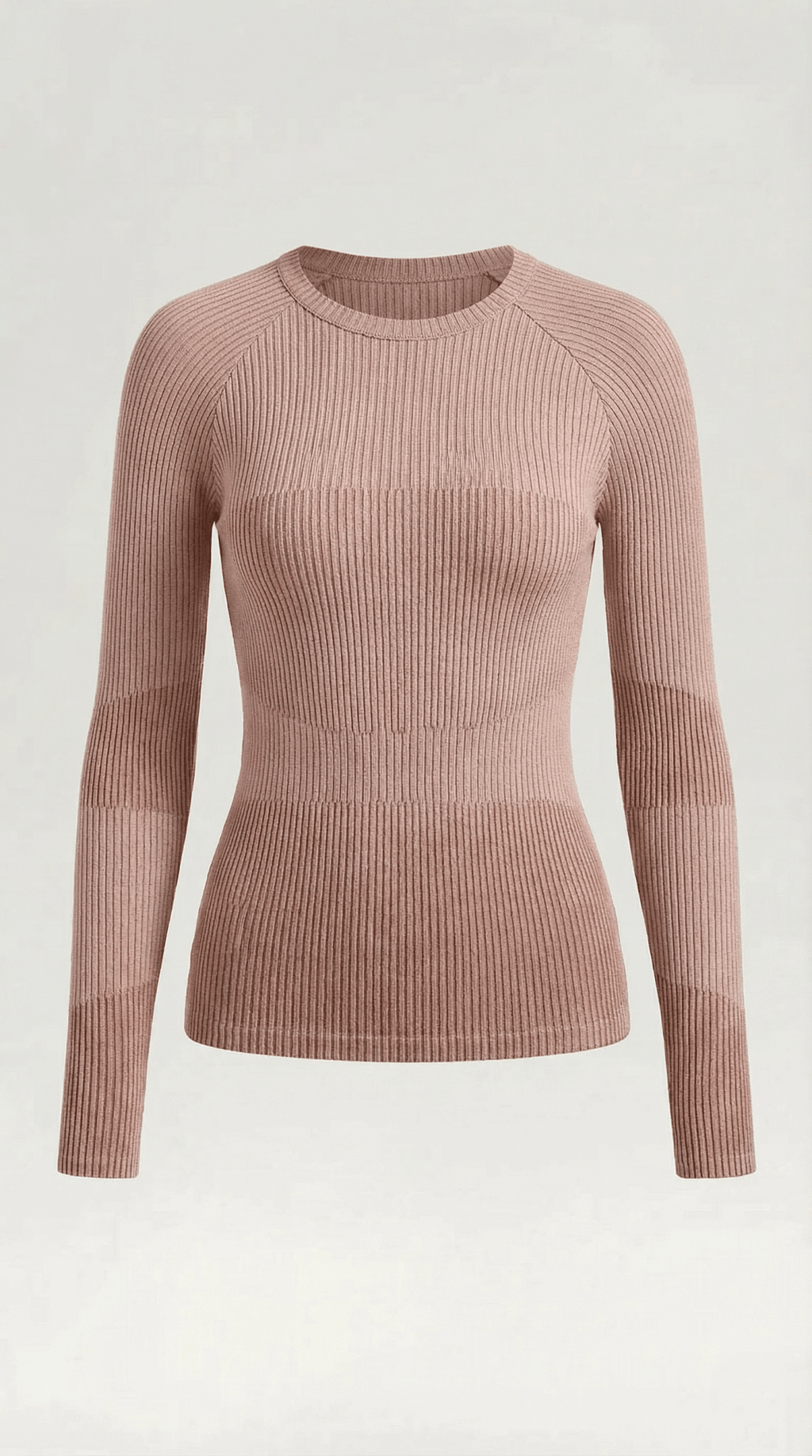 Bluzka damska prążkowana z okrągłym dekoltem - Arkadya Outlet - Women Top