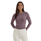Bluzka damska prążkowana z okrągłym dekoltem - Arkadya Outlet - Women Top