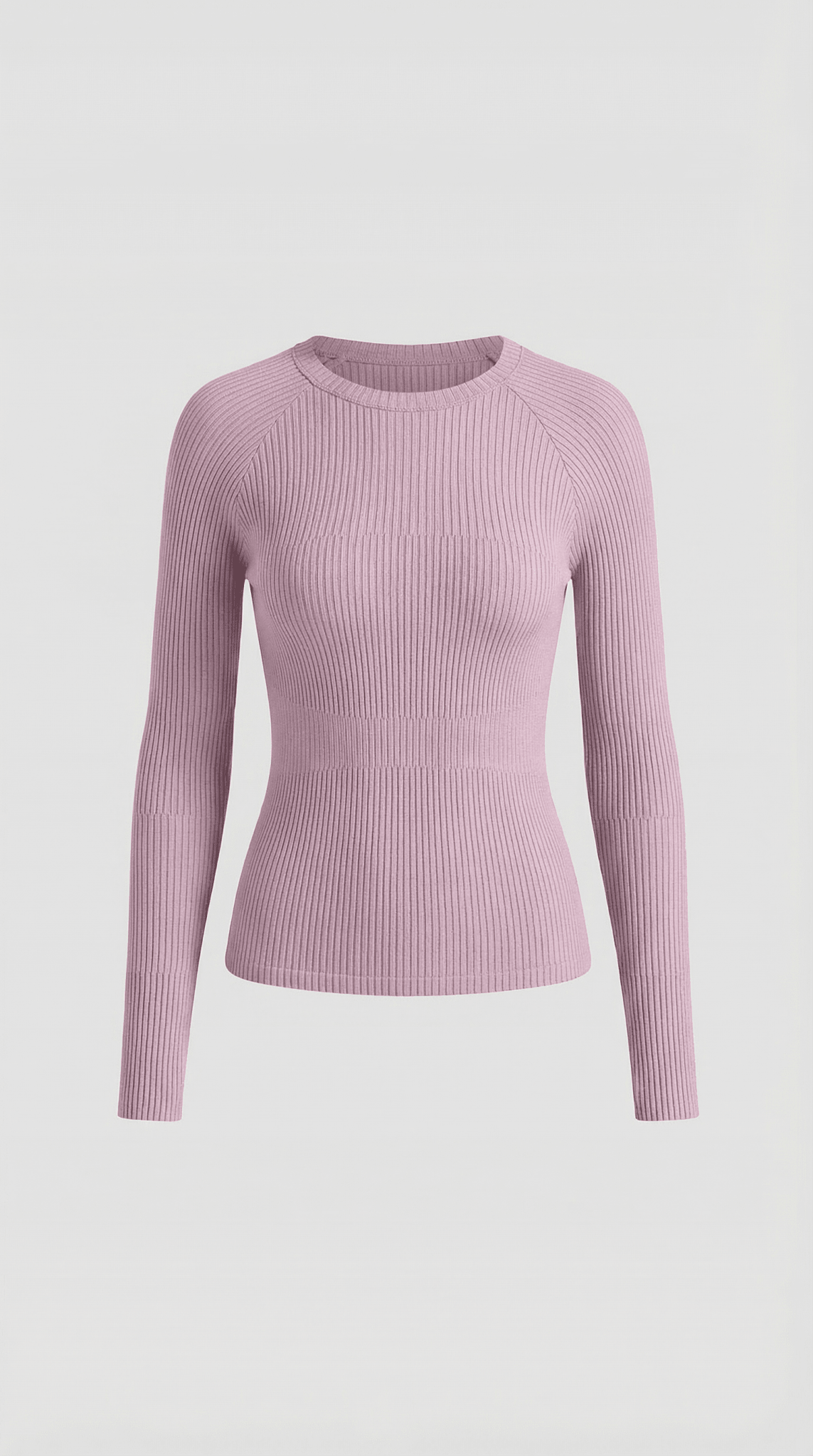 Bluzka damska prążkowana z okrągłym dekoltem - Arkadya Outlet - Women Top