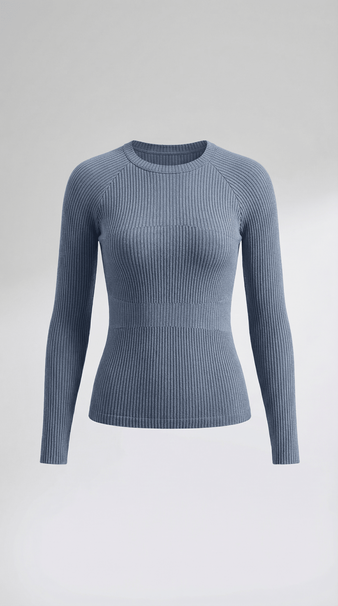 Bluzka damska prążkowana z okrągłym dekoltem - Arkadya Outlet - Women Top