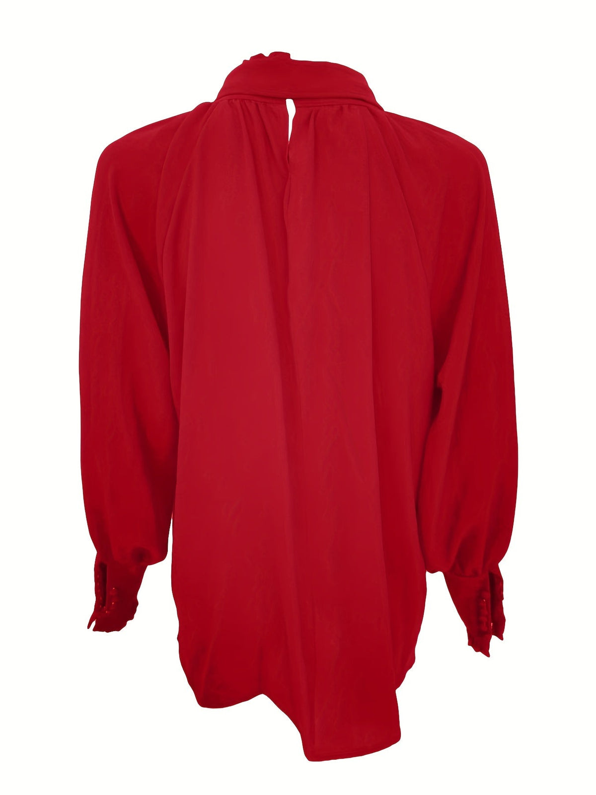Bluzka damska z długim rękawem i wiązaniem przy szyi - Arkadya Outlet - Women Blouse