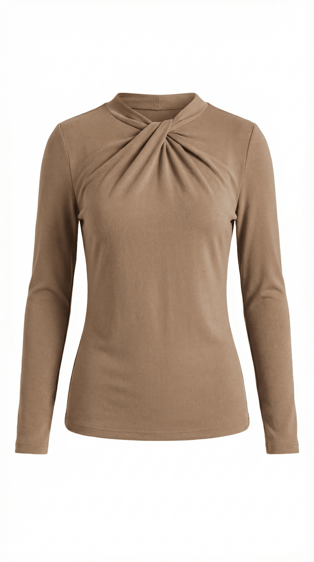 Bluzka damska z półgolfem długi rękaw - Arkadya Outlet - Women Top