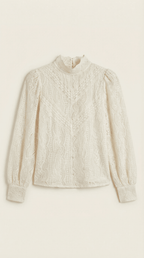 Bluzka damska z półgolfem długi rękaw - Arkadya Outlet - Women Top