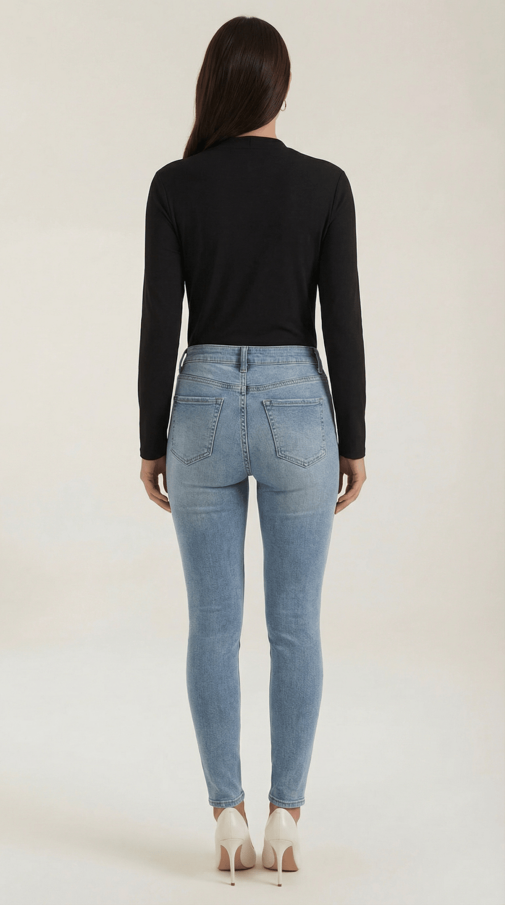 Bluzka damska z półgolfem długi rękaw - Arkadya Outlet - Women Top