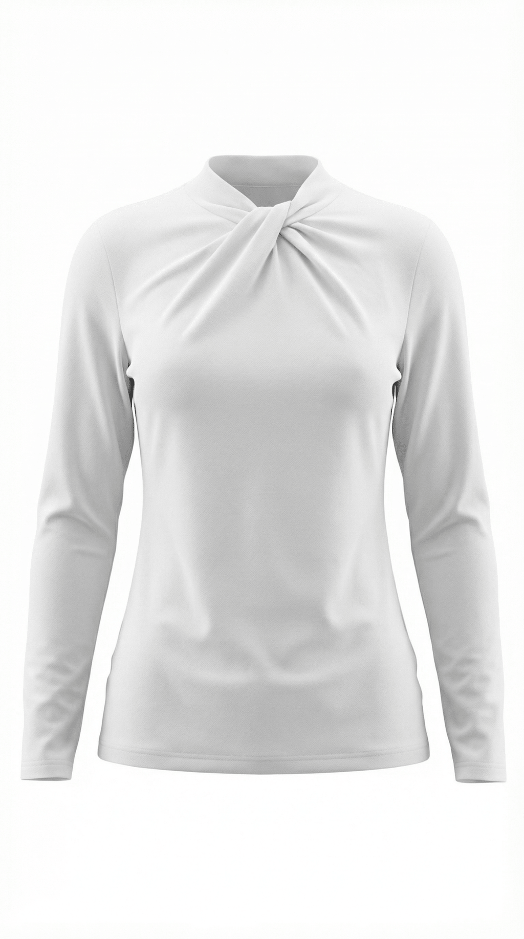 Bluzka damska z półgolfem długi rękaw - Arkadya Outlet - Women Top