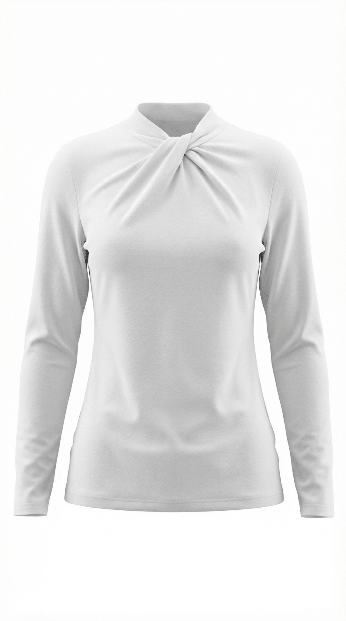 Bluzka damska z półgolfem długi rękaw - Arkadya Outlet - Women Top