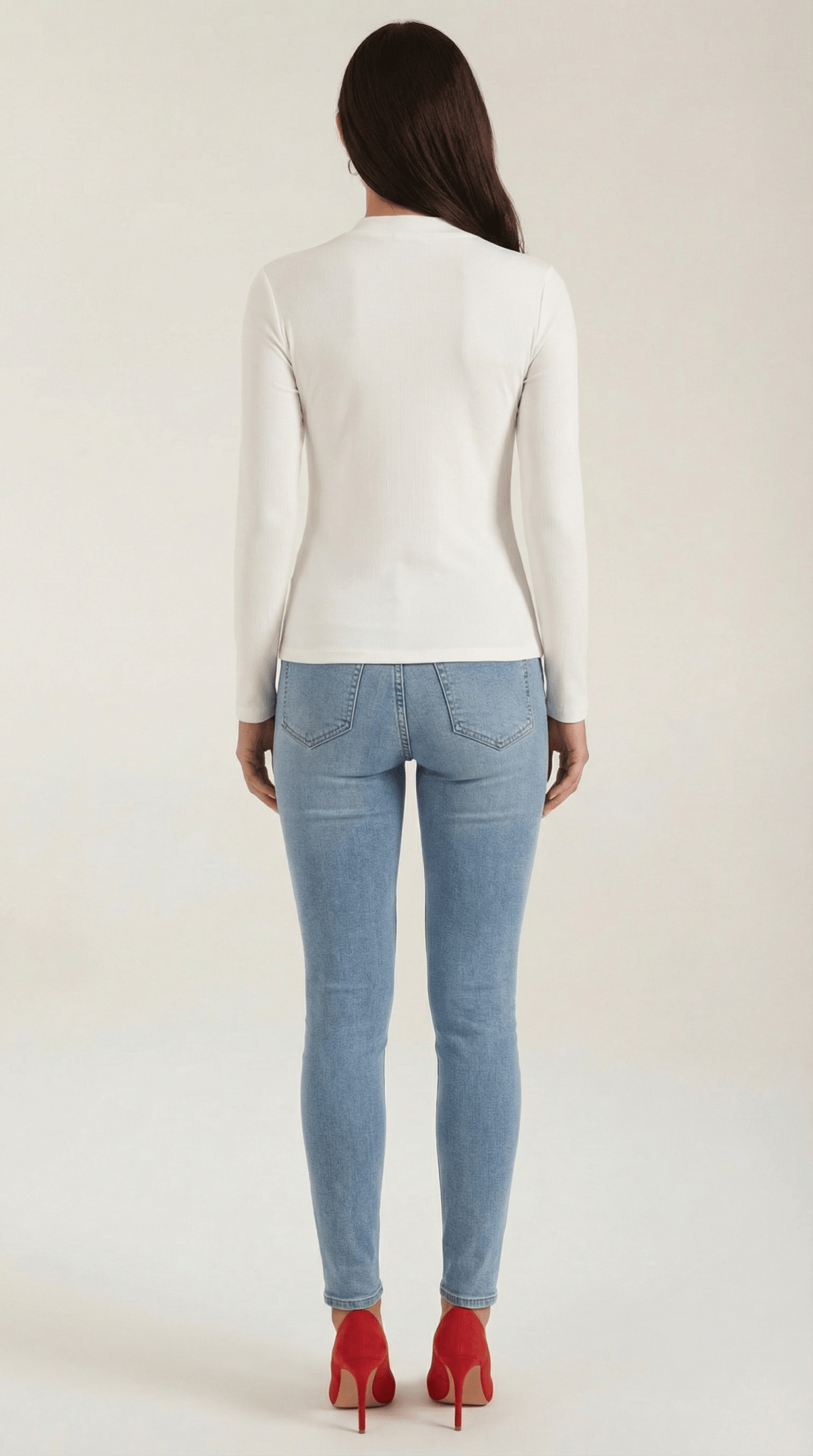 Bluzka damska z półgolfem długi rękaw - Arkadya Outlet - Women Top