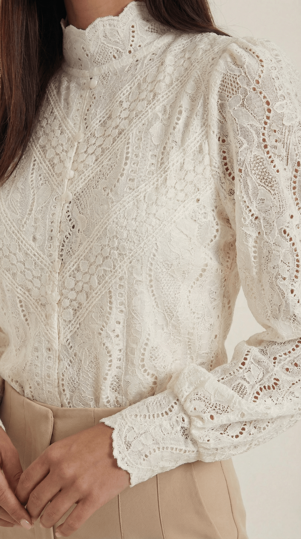 Bluzka damska z półgolfem długi rękaw - Arkadya Outlet - Women Top