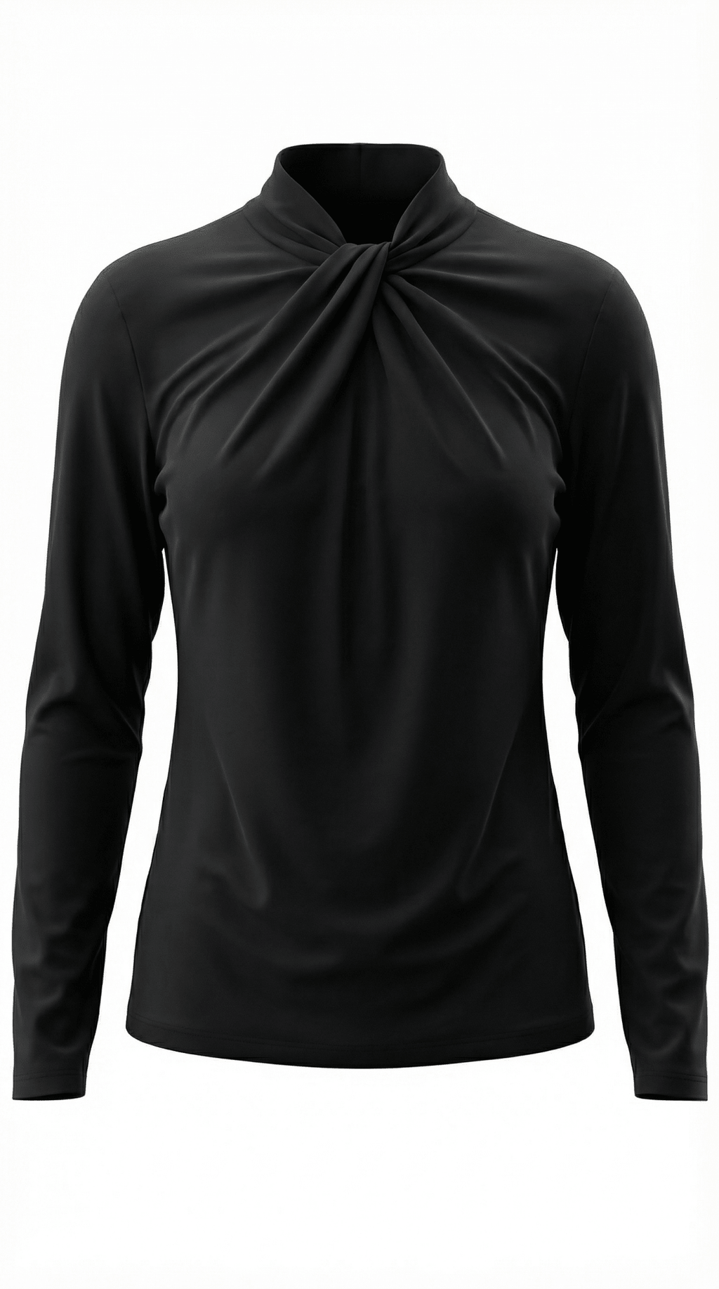 Bluzka damska z półgolfem długi rękaw - Arkadya Outlet - Women Top