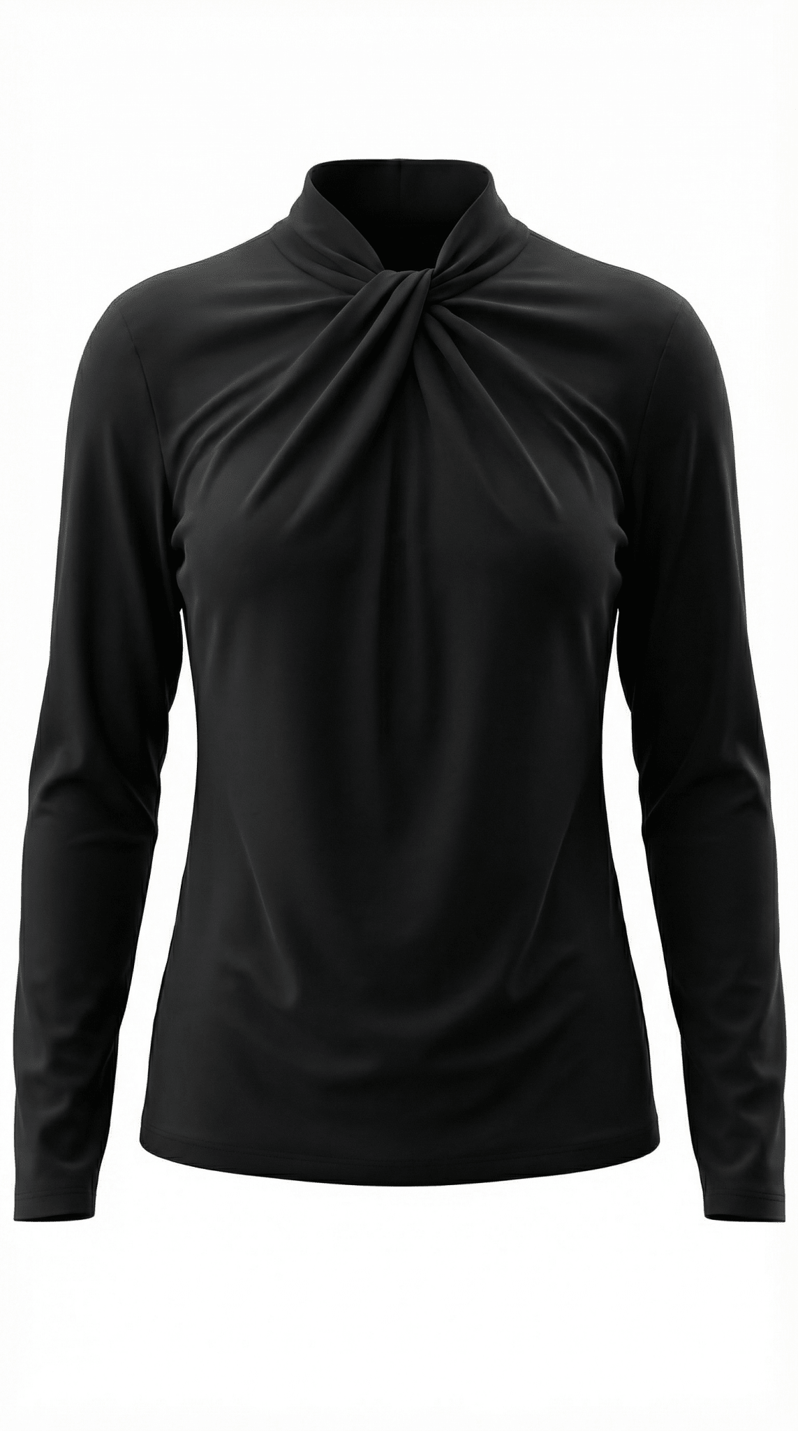 Bluzka damska z półgolfem długi rękaw - Arkadya Outlet - Women Top