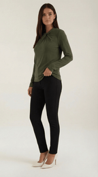 Bluzka damska z półgolfem długi rękaw - Arkadya Outlet - Women Top
