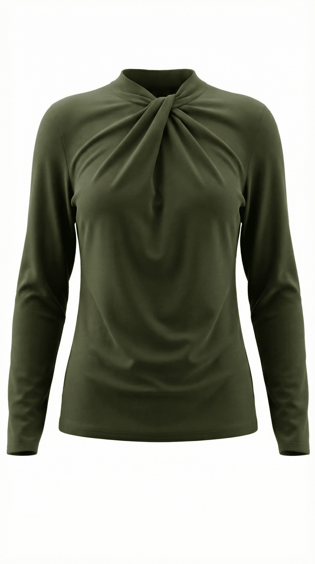 Bluzka damska z półgolfem długi rękaw - Arkadya Outlet - Women Top