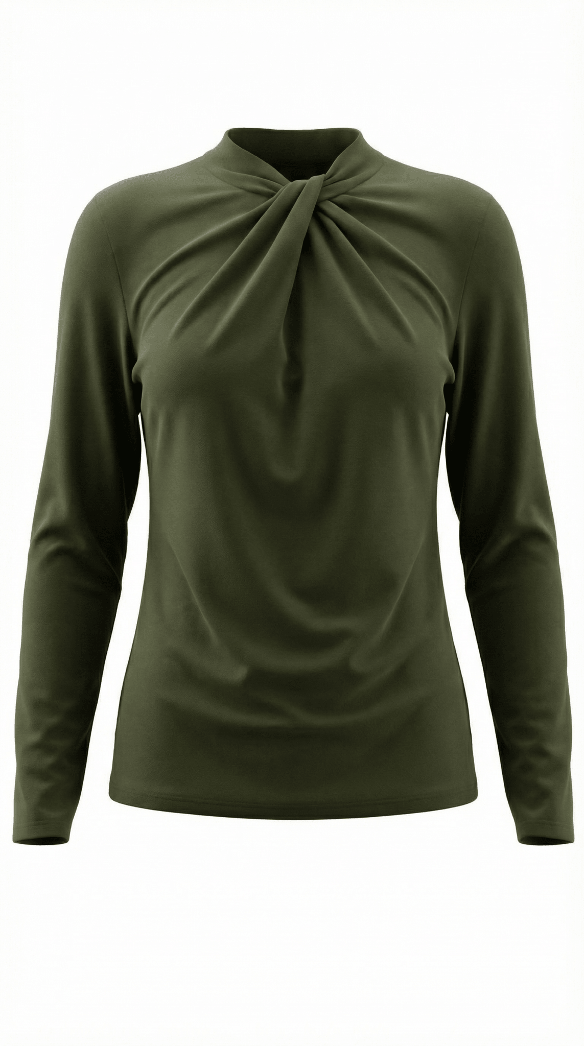Bluzka damska z półgolfem długi rękaw - Arkadya Outlet - Women Top