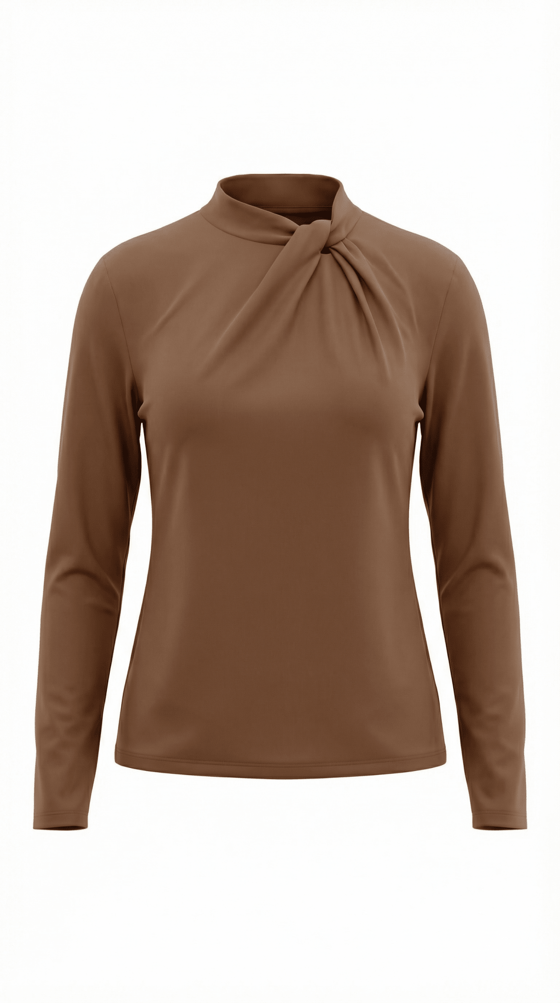 Bluzka damska z półgolfem długi rękaw - Arkadya Outlet - Women Top