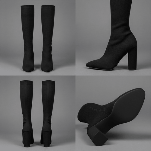 Botki damskie na wysokim obcasie z usztywnioną cholewką – długość do kostki - Arkadya Outlet - Women Shoes