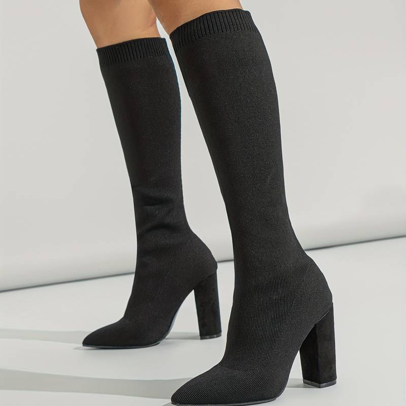 Botki damskie na wysokim obcasie z usztywnioną cholewką – długość do kostki - Arkadya Outlet - Women Shoes