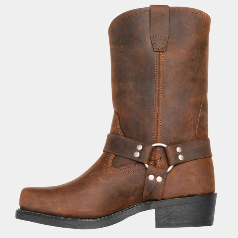 Botki damskie zimowe wsuwane z zapięciem na klamrę – długość do kostki - Arkadya Outlet - Women Shoes