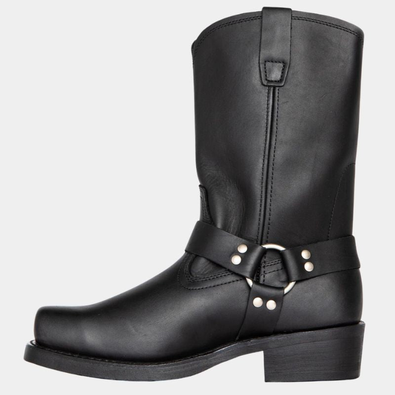 Botki damskie zimowe wsuwane z zapięciem na klamrę – długość do kostki - Arkadya Outlet - Women Shoes