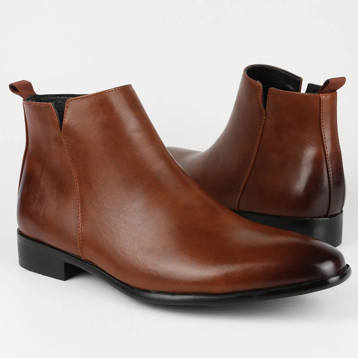 Botki Męskie | Boczny Zamek i Zamknięty Nosek do Kostki - Arkadya Outlet - Boots