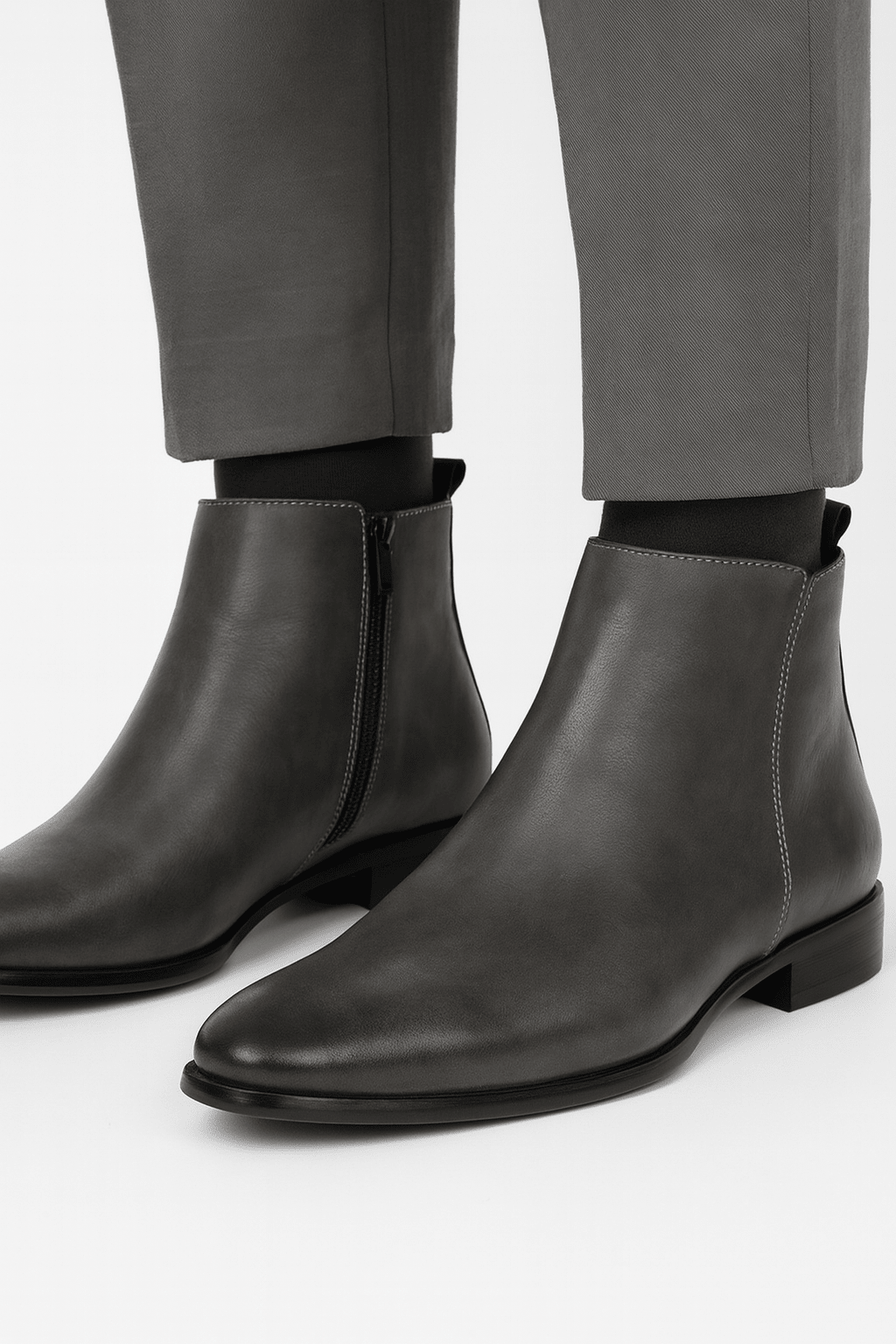 Botki Męskie | Boczny Zamek i Zamknięty Nosek do Kostki - Arkadya Outlet - Boots