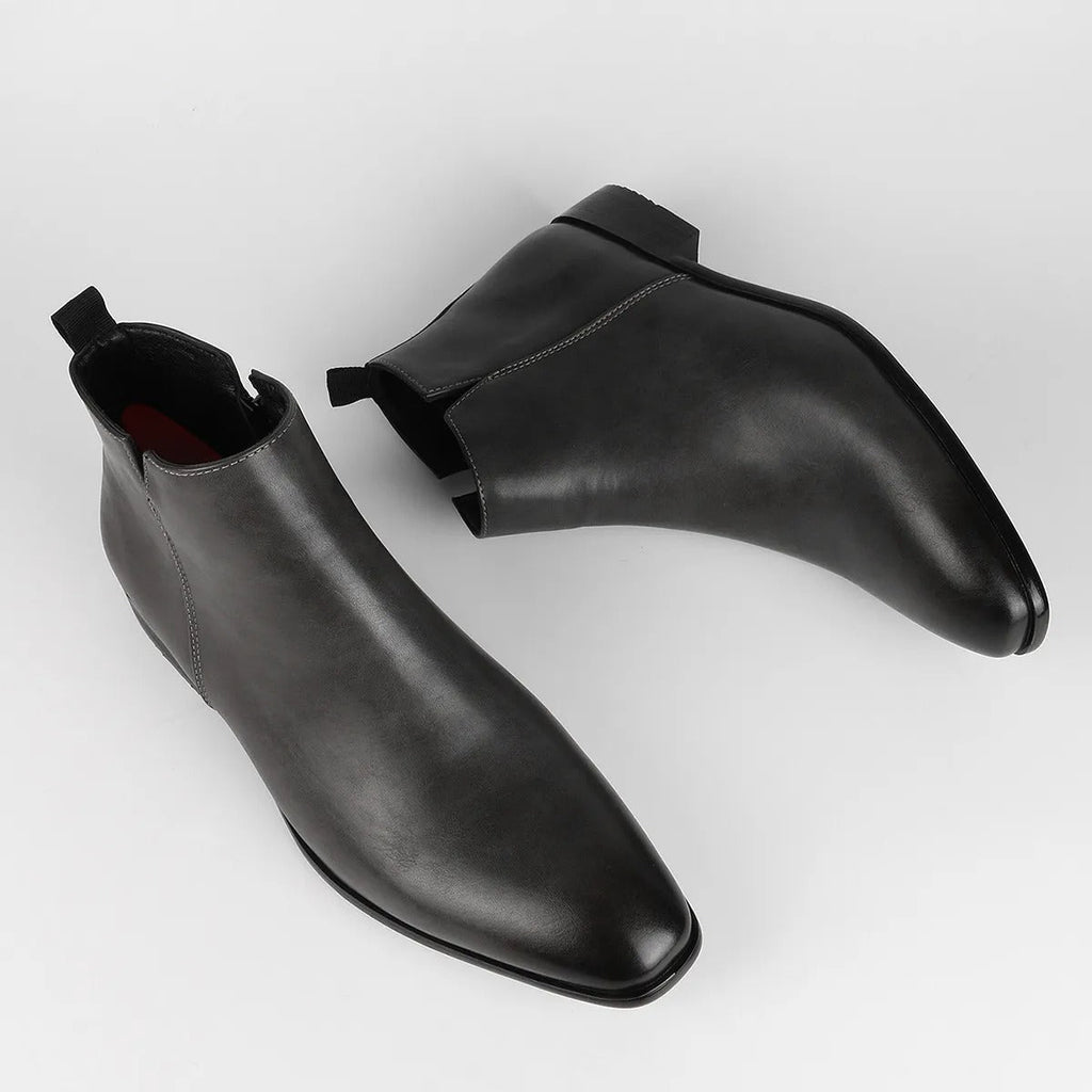 Botki Męskie | Boczny Zamek i Zamknięty Nosek do Kostki - Arkadya Outlet - Boots