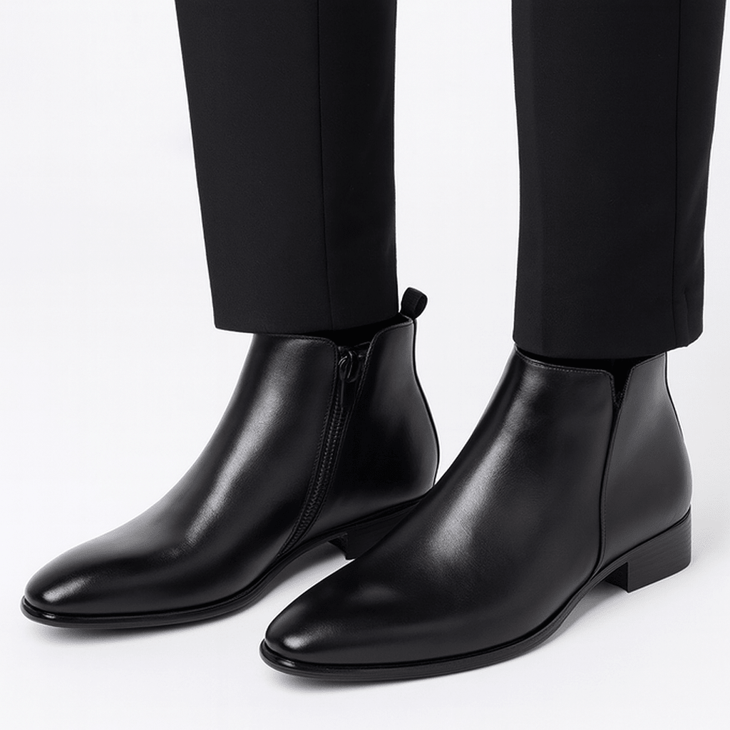 Botki Męskie | Boczny Zamek i Zamknięty Nosek do Kostki - Arkadya Outlet - Boots
