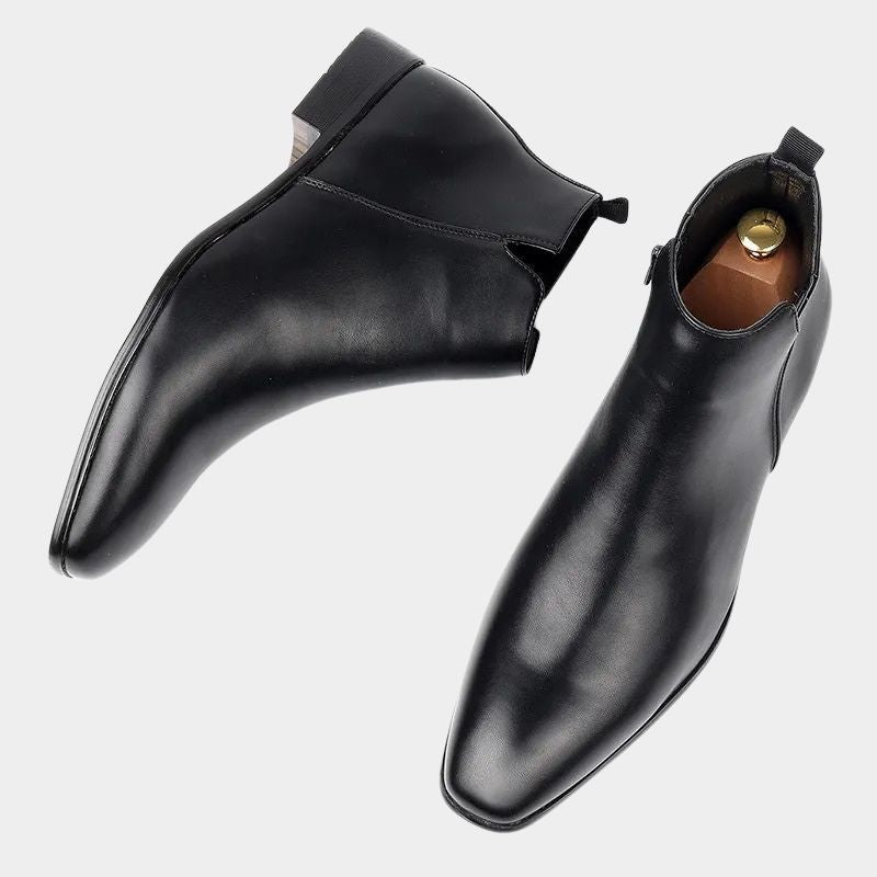 Botki Męskie | Boczny Zamek i Zamknięty Nosek do Kostki - Arkadya Outlet - Boots