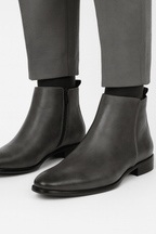 Botki Męskie | Boczny Zamek i Zamknięty Nosek do Kostki - Arkadya Outlet - Boots