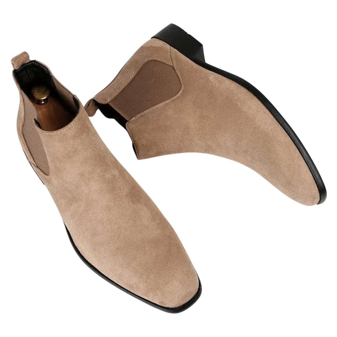 Botki męskie wsuwane z kwadratowym noskiem i niskim obcasem - Arkadya Outlet - Men Shoes