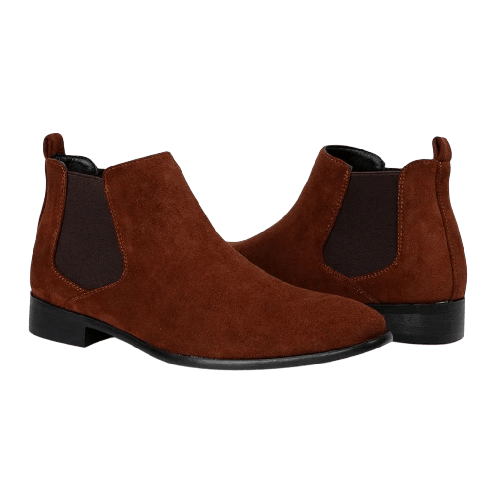 Botki męskie wsuwane z kwadratowym noskiem i niskim obcasem - Arkadya Outlet - Men Shoes