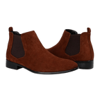 Botki męskie wsuwane z kwadratowym noskiem i niskim obcasem - Arkadya Outlet - Men Shoes