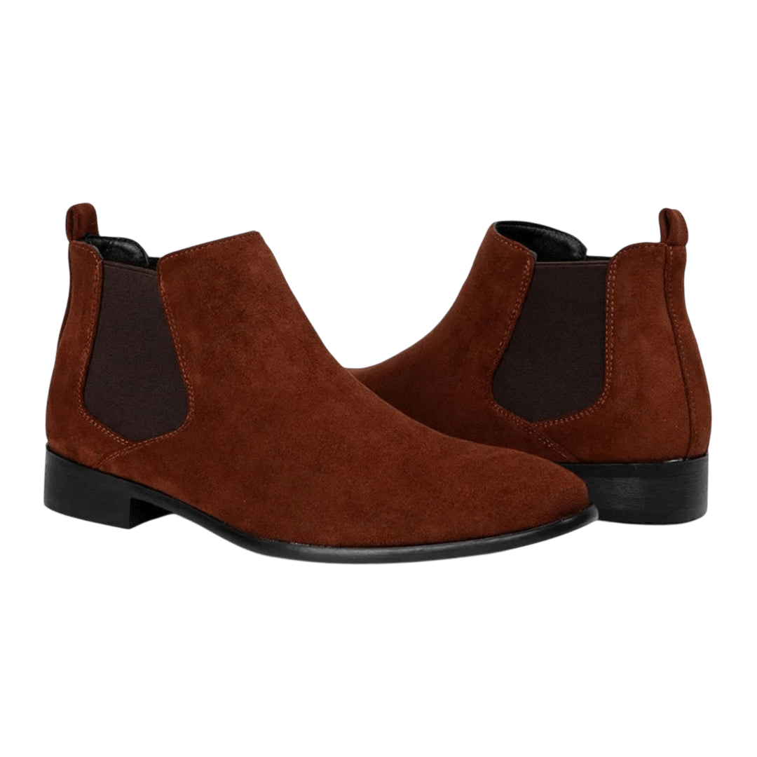 Botki męskie wsuwane z kwadratowym noskiem i niskim obcasem - Arkadya Outlet - Men Shoes
